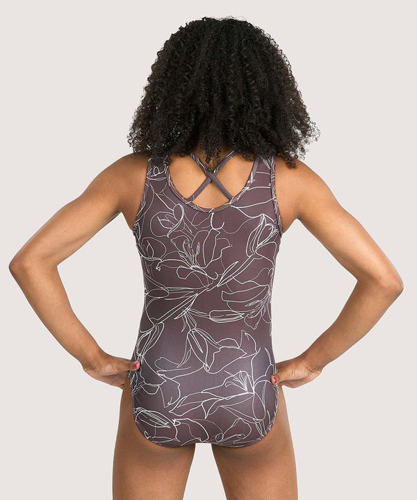 Plum Love Bud Cross-Back Flip Side Leotard