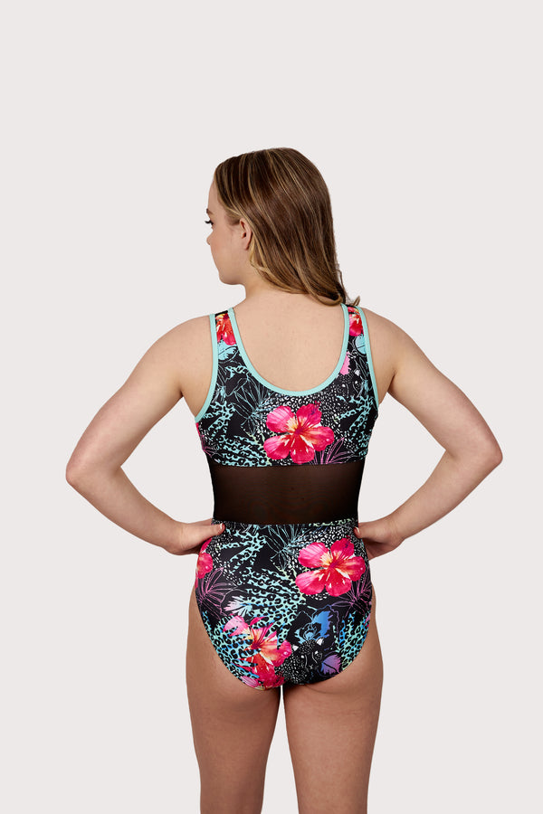 Plum Jungle Cat Mesh Leotard