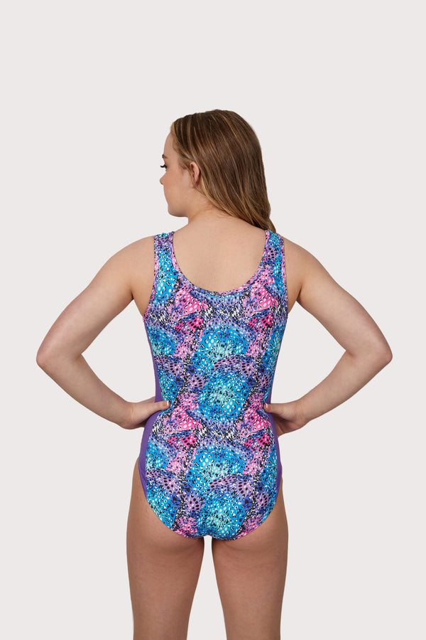 Plum Flutter By Side Panel Traditional Leotard