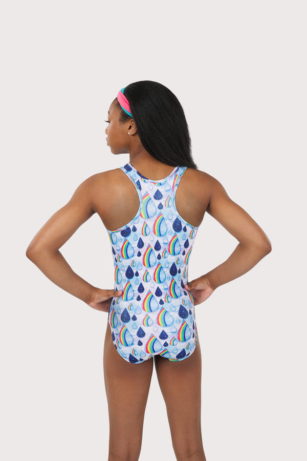 Plum Cares Dance in the Rain Flip Side Racerback Leotard